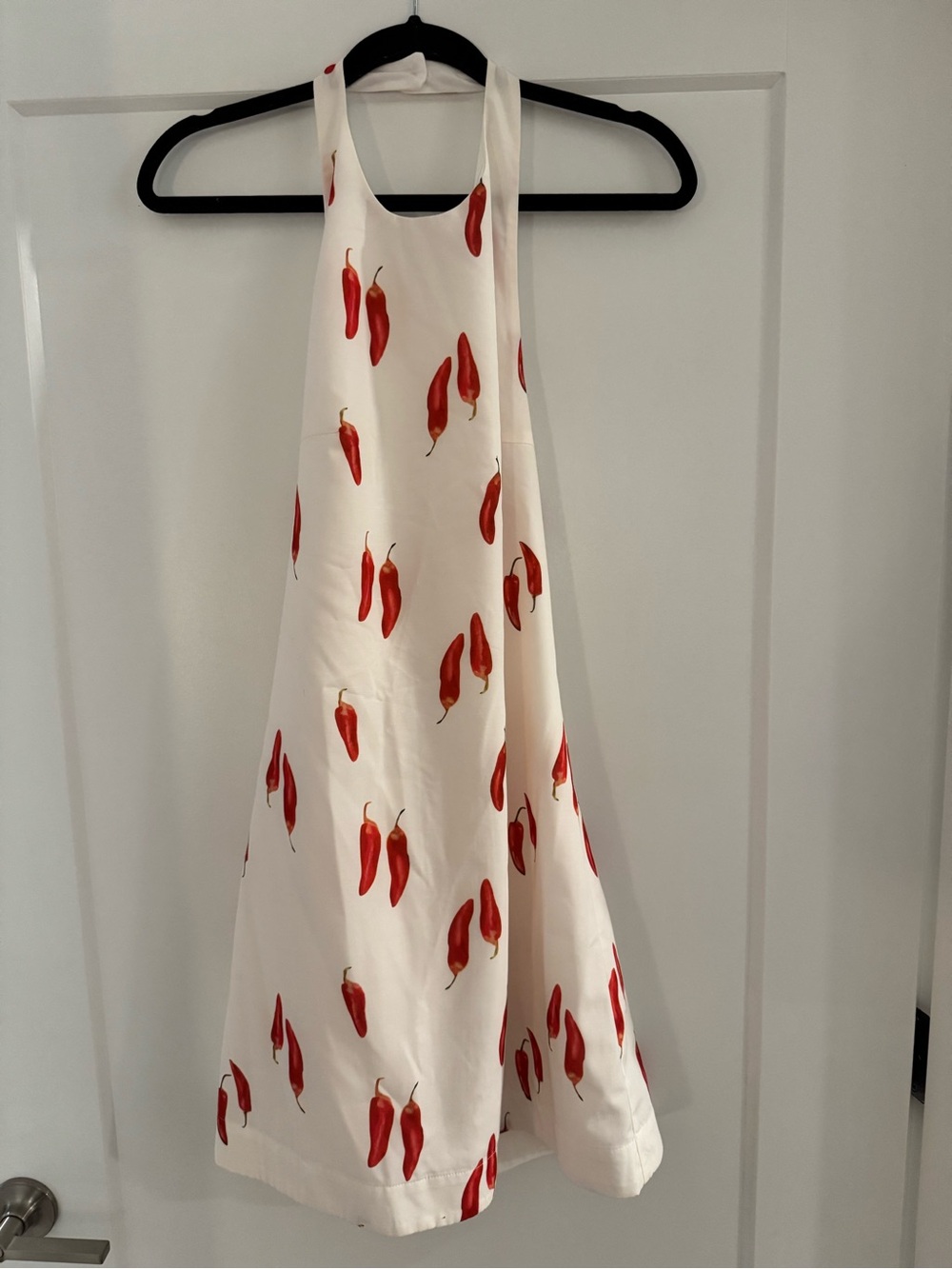 Red pepper halter mini dress